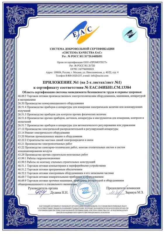Приложение 1 (страница 1)